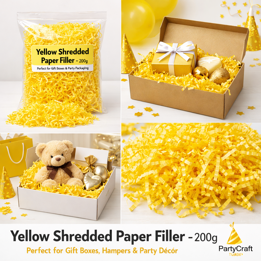 Yellow Shredded Paper Filler – 200g