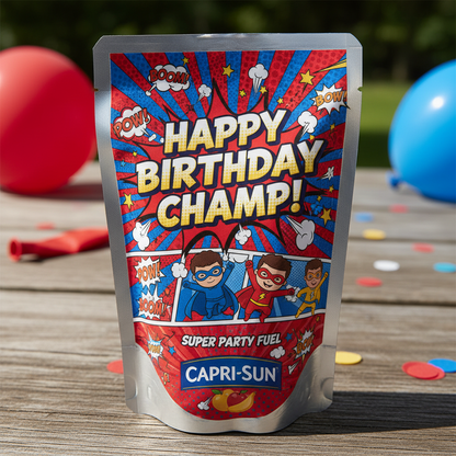 Superhero Capri-Sun Label